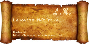 Lebovits Mónika névjegykártya